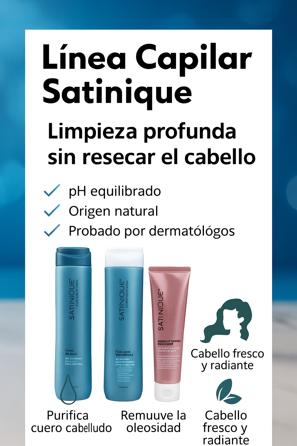 Purificador Satinique linea capilar.